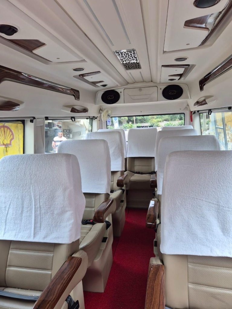 9 Seater Tempo Traveller Luxury Van Interior